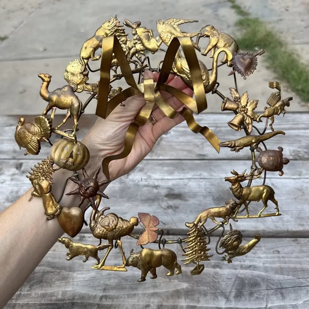 Antique Vtg Dresden Petite Choses Brass 11